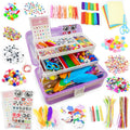 Arts Craft Supplies for Kids - 1000+ PCS Toddler DIY Craft Art Supply Set, Portable 3 Layered Folding Storage Box