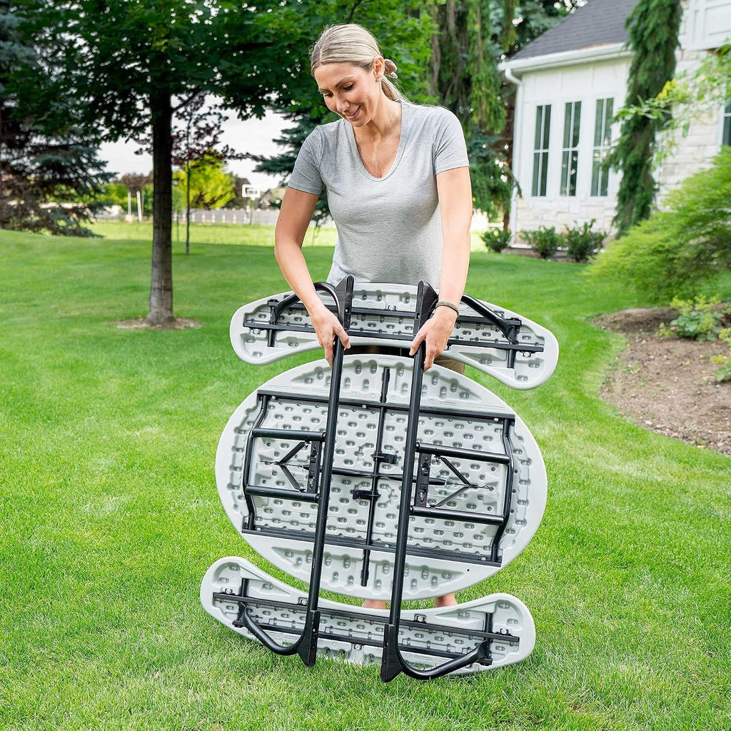 Kids Picnic Table, Folding Children’s Table Seats 4, UV‑Protected HDPE Top, Powder‑Coated Steel Frame