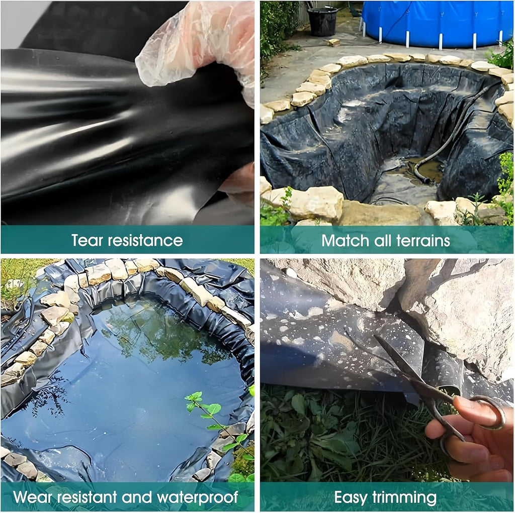 7 x 10 FT Pond Liner, Fish Pond HDPE Liner Waterproof Flexible