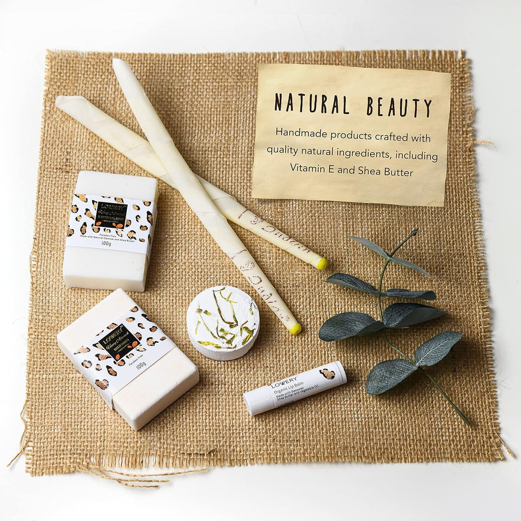 Luxury At-Home Spa Kit with Honey Almond Scent - Bath Gift Basket with Vit E-Rich Bath Essentials, Tumbler, Ear