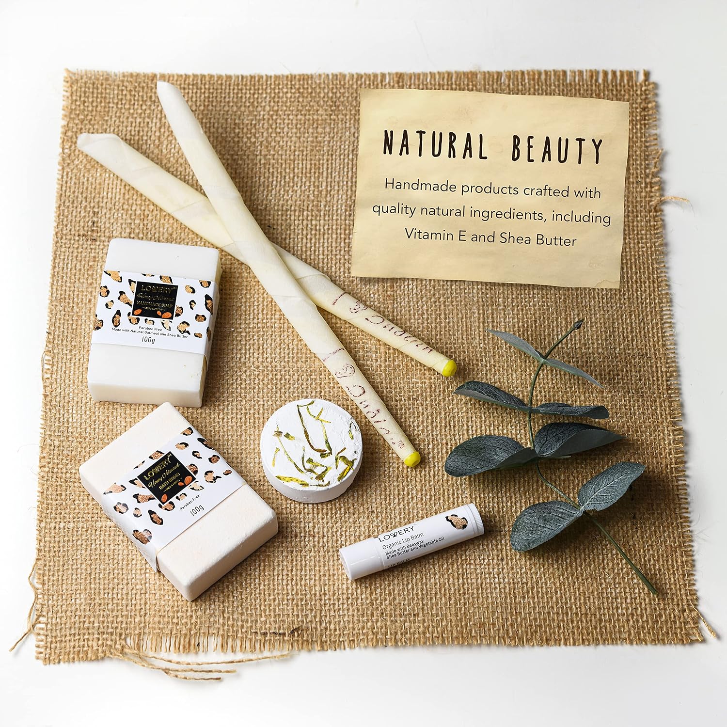 Luxury At-Home Spa Kit with Honey Almond Scent - Bath Gift Basket with Vit E-Rich Bath Essentials, Tumbler, Ear