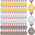 72 Pcs Gold Silver Bronze Award Medals Winner Medals Metal Participation Medals with Neck Ribbon 1st 2nd 3rd Prize