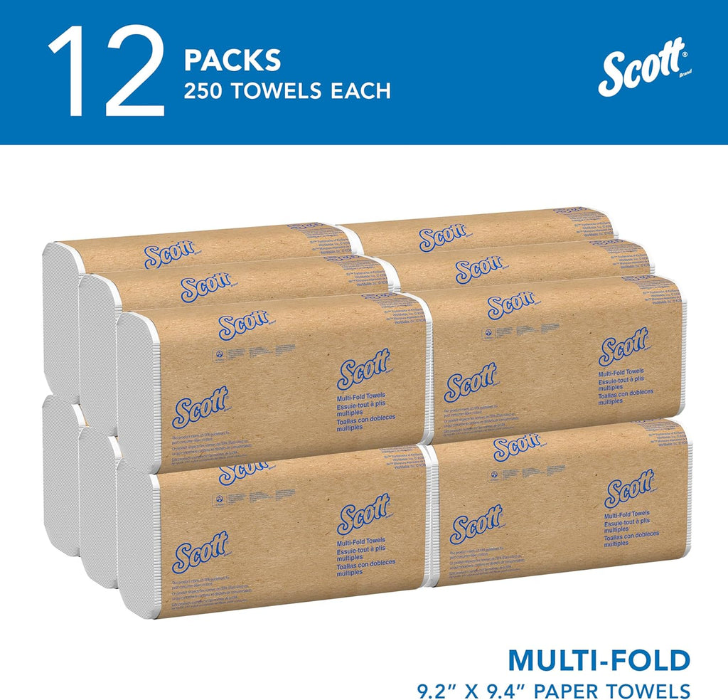 Multifold Paper Towels, Bulk, 12 x 250 Sheets (58091)