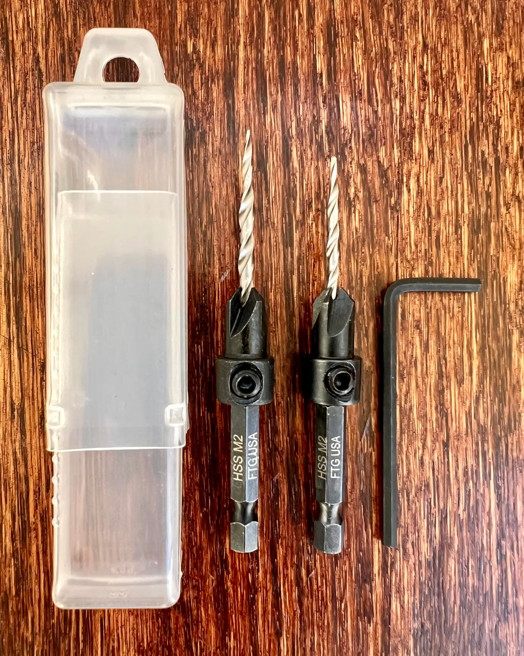 FTG USA #4#6 Tapered Countersink Drill Bit Hex Shank Set with Storage Box