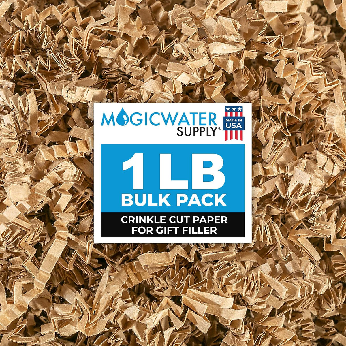 MagicWater Crinkle Cut Paper for Gift Baskets - 1 LB - Kraft