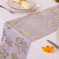 Fall Table Runners, Gold Maple Leaves Thanksgiving Table Decorations for Autumn Harvest Sequin Glitter Lightweight