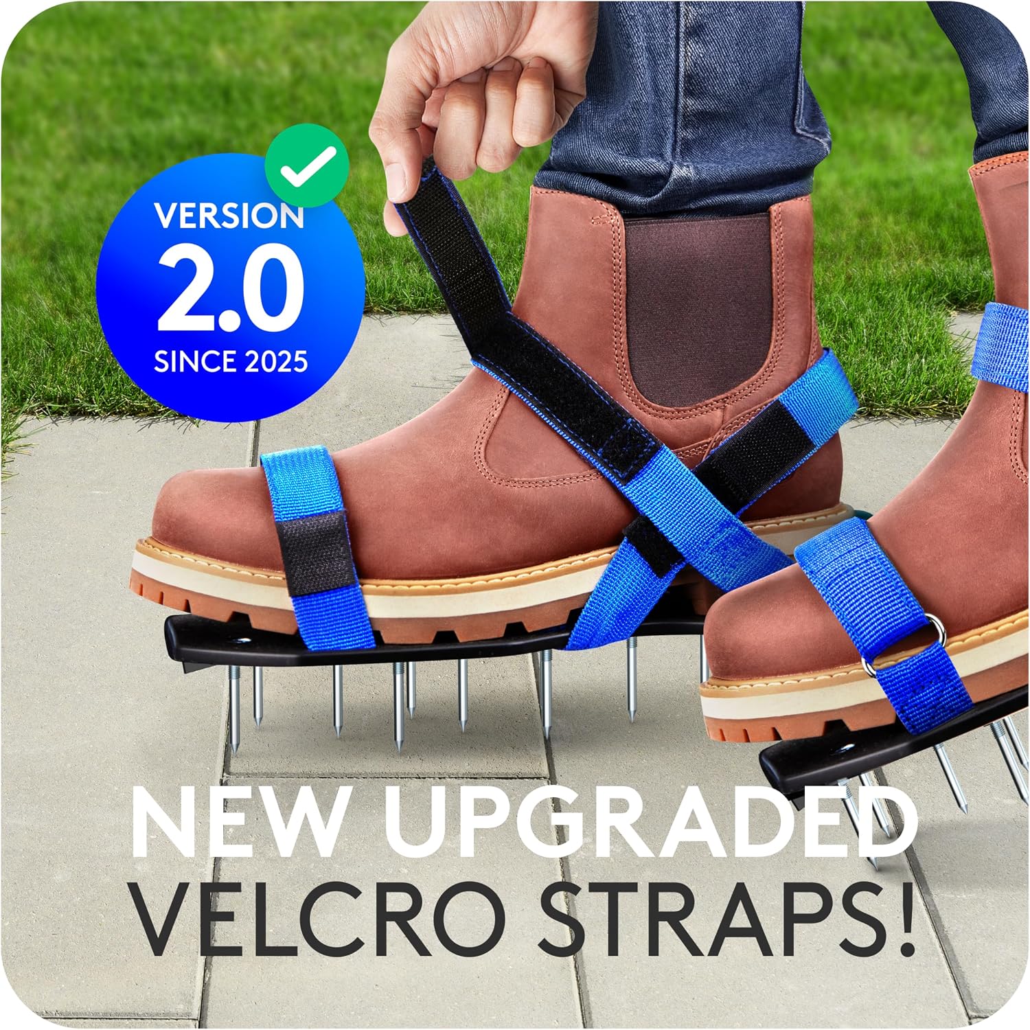 Lawn Aerator with Adjustable Straps - for Lawn Aeration or as Screed Shoes - Lawn Aerator Shoes as Perfect Aerator