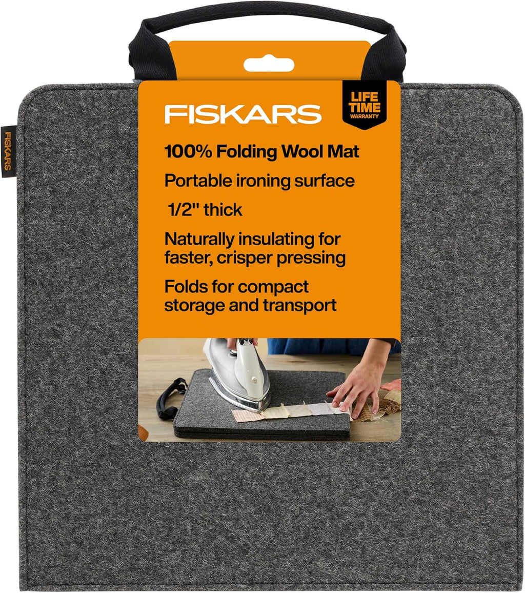 14" x 28" Folding Wool Pressing Mat, Portable Ironing Surface | Wool Material Grips & Holds Fabric in Place, Folds