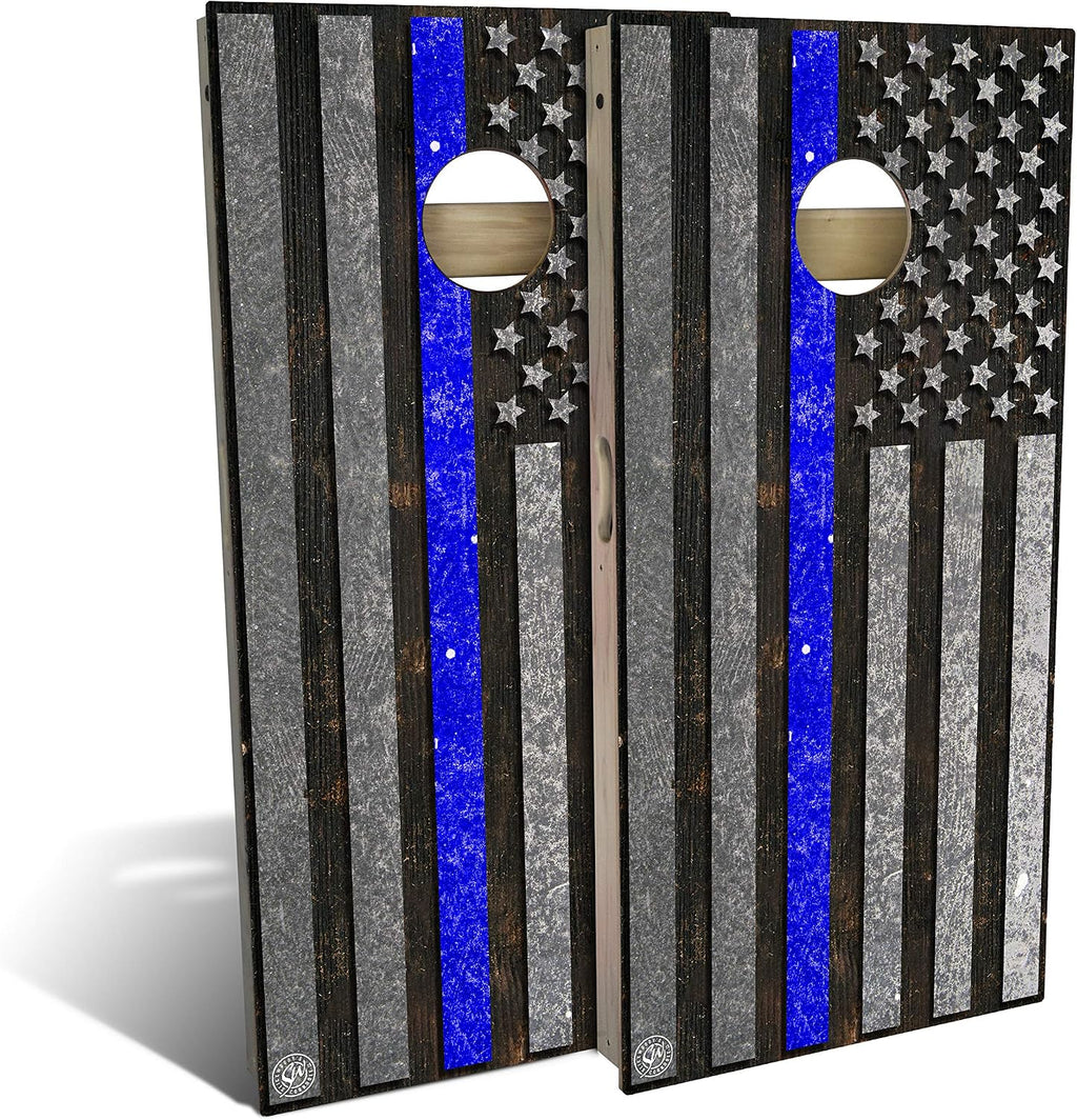 Professional-Grade Cornhole Boards - 4'x2' Solid Wood Regulation Man Cave + Beer Branded Corn Hole Toss Game with 8