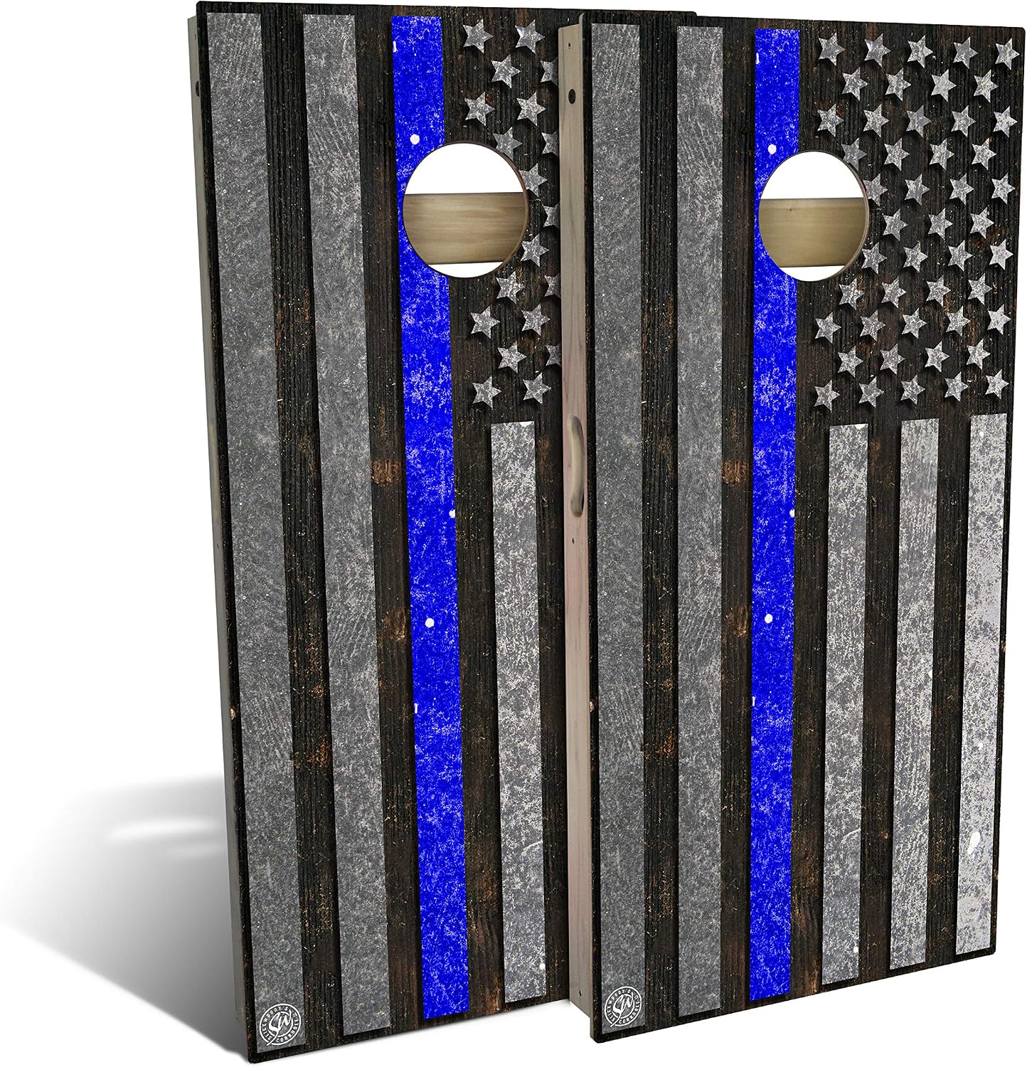 Professional-Grade Cornhole Boards - 4'x2' Solid Wood Regulation Man Cave + Beer Branded Corn Hole Toss Game with 8