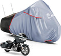 Motorcycle Cover Waterproof Outdoor, Heavy Duty All Season Weather Sun Protection with Storage Bag Vents Night