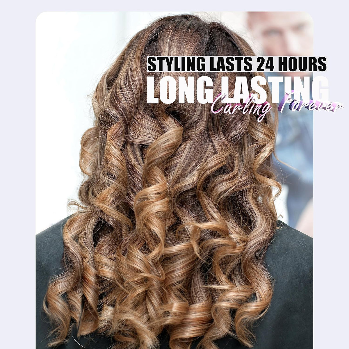 Long Barrel Curling Iron 1 Inch, Ceramic Curling Iron for Thin Hair, Infused Argan Oil & Keratin, Long Lasting