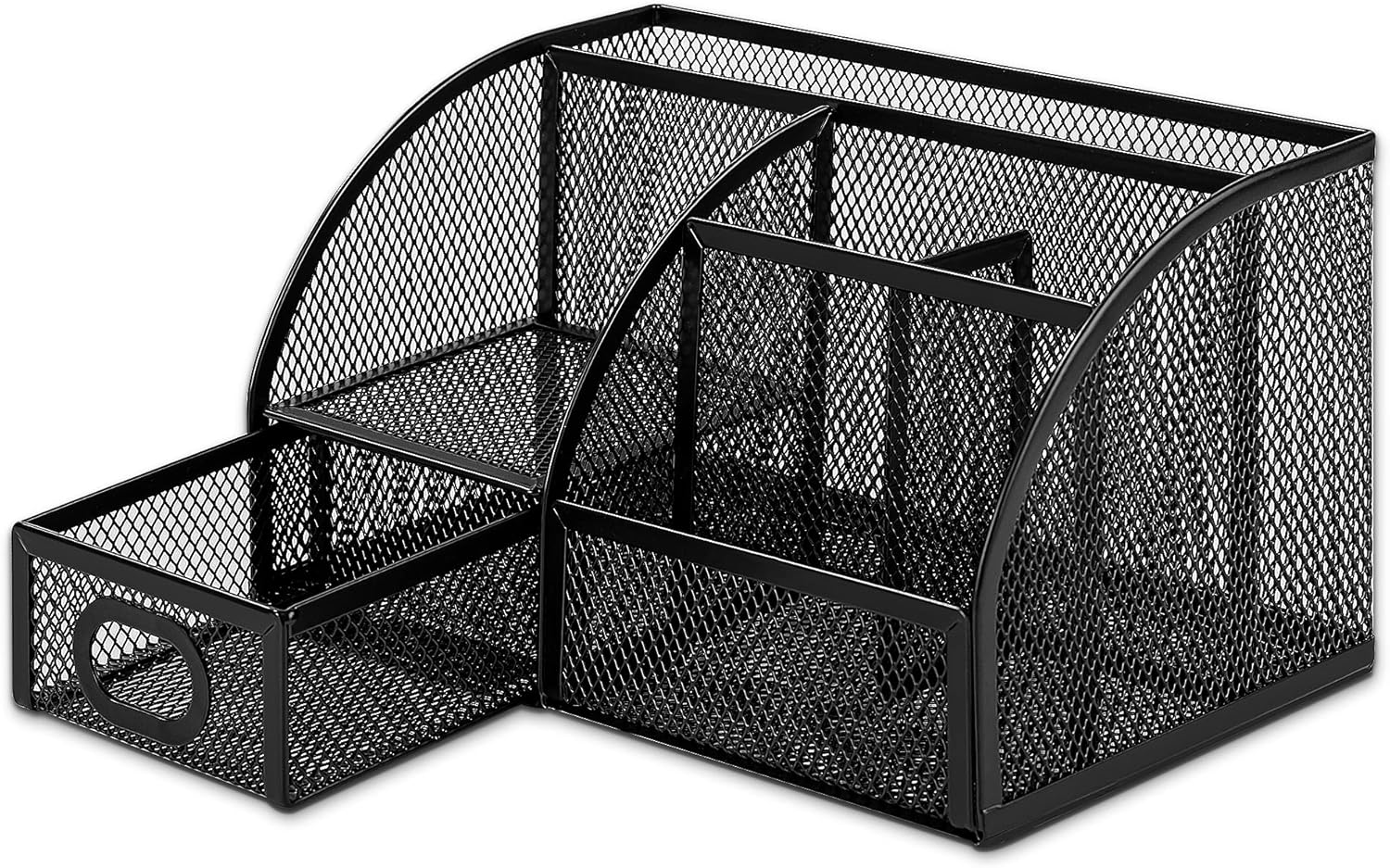 Mesh Pen Holder and Desktop Desk Organizer, Office Caddy Storage for Writing Utensils, 9.1 x 5.9 x 5.5 inches, Black