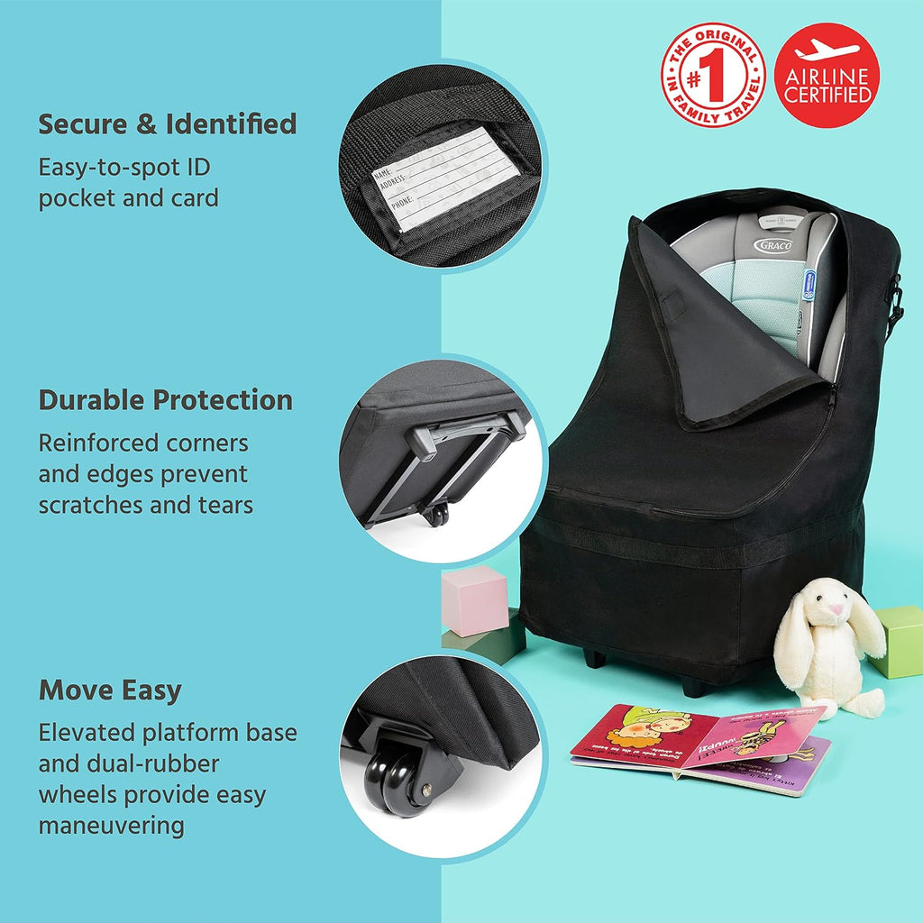 Wheelie Car Seat Bag - Travel Bag for Airplane, Fits Most Baby & Infant Car Seats, Boosters, & Carriers, Airport