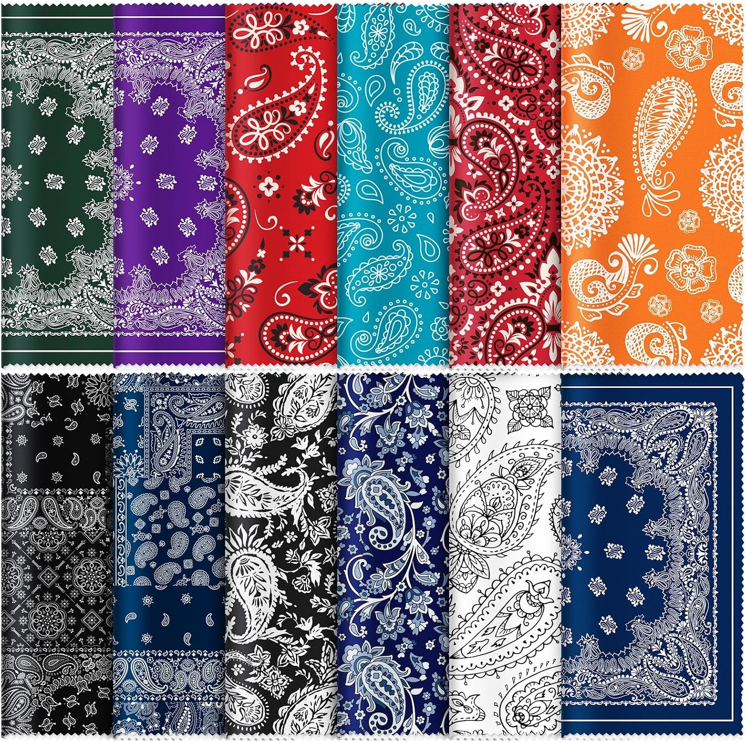 24 Pcs 6 x 6 Inch Glasses Cleaning Cloth,Mandala | Elegant Flowers Design, Mandala Multicolor Microfiber Lens Wipe