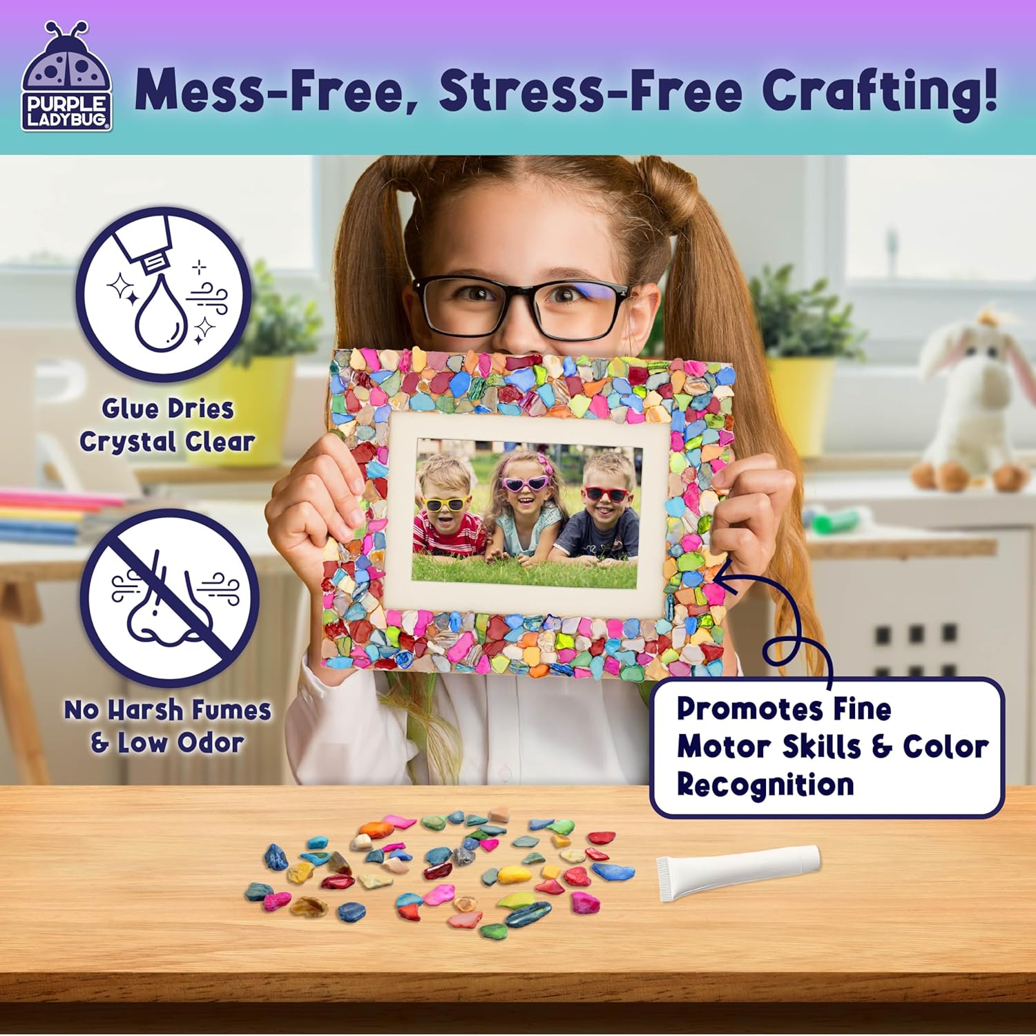 DIY Mosaic Photo Frame Crafts for Girls 8-12 6-8 - Great Gift for Teens Tweens, Fun Craft Kit for Kids & Girl