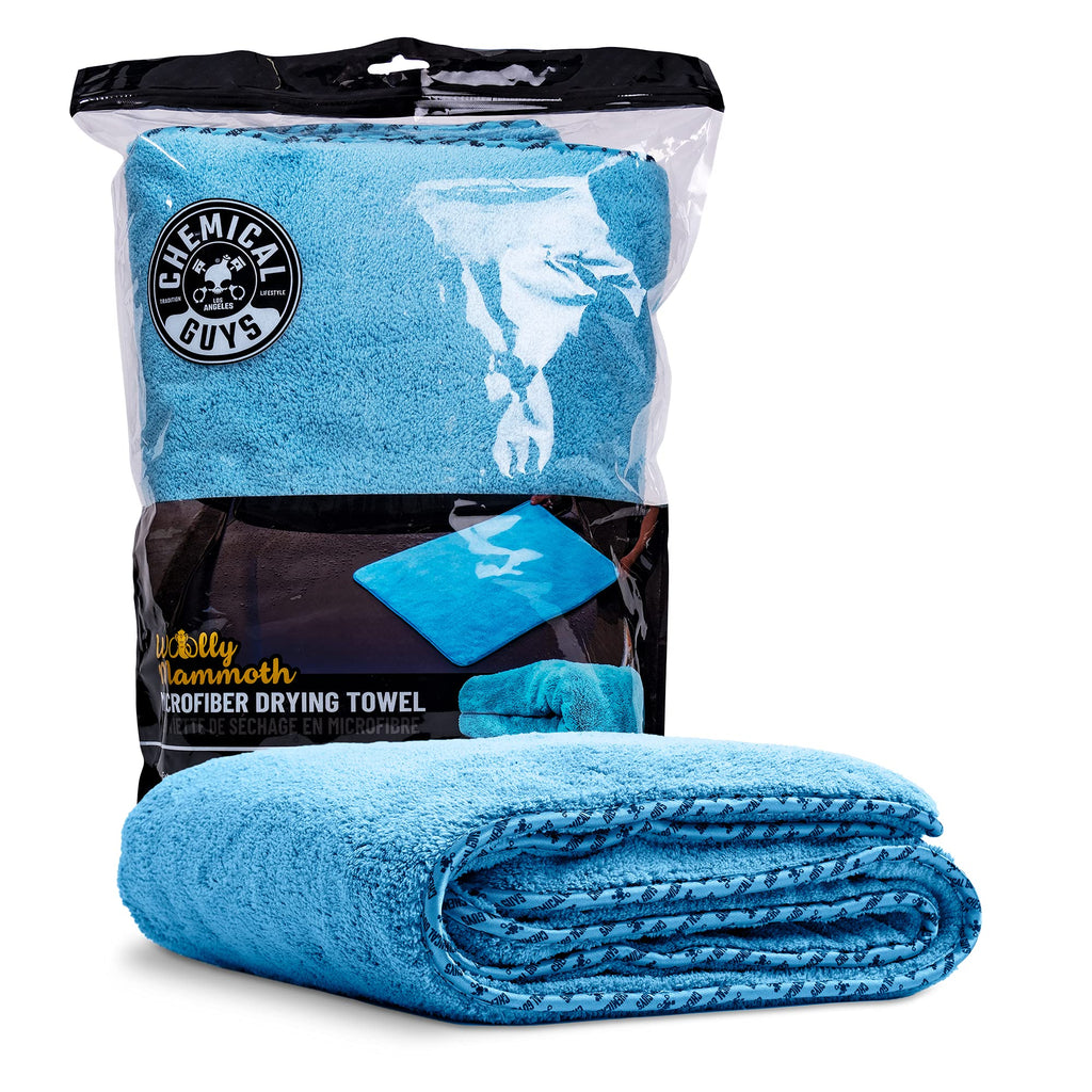 Woolly Mammoth Large Microfiber Drying Towel, Blue, 36 x 25