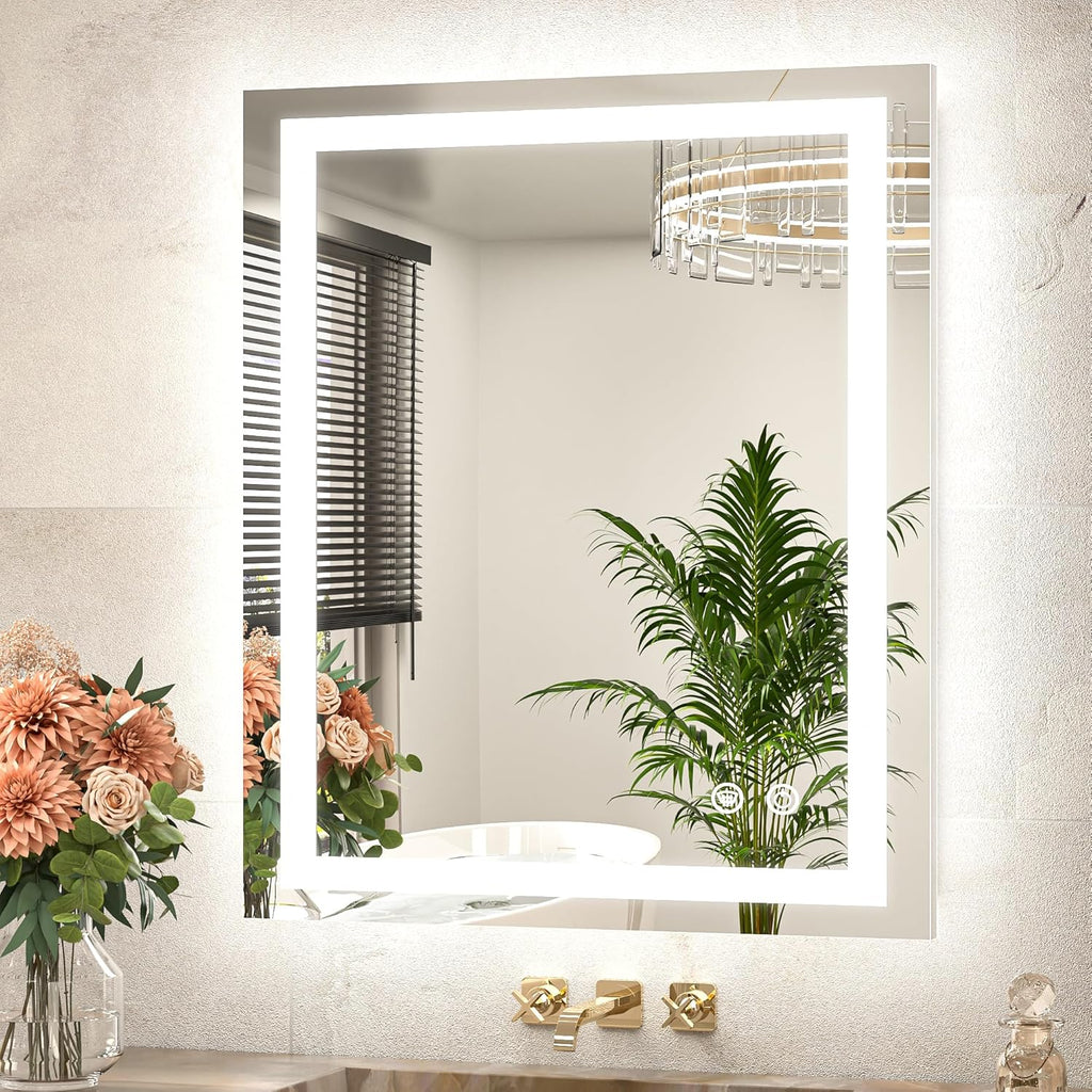 LED Bathroom Mirror 24 x 30 Inch Lighted Bathroom Vanity Mirror with Lights, Brighter Frontlit and Backlit Light up