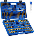 OMT 87pc Tap and Die Set, Titanium-Plated SAE and Metric Threading Kit