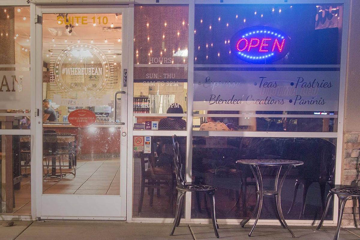 Open Sign for Business, Bright Oval Neon-Style LED Sign