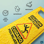 Caution Wet Floor Sign, 24 Inch Folding A Frame, Bilingual, 2 Pack | Bright Yellow Double Sided Warning Sign for