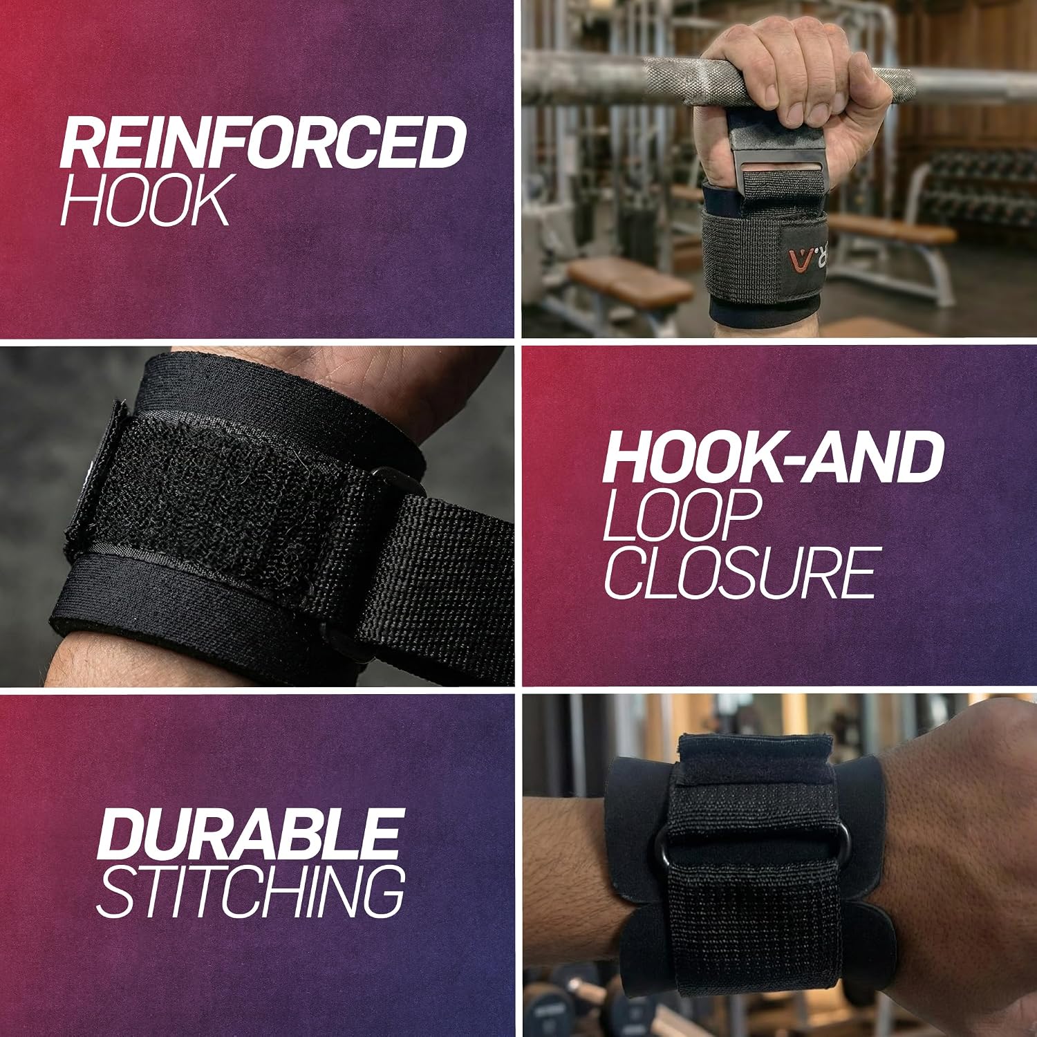 Doctor Developed 3-in-1 Lifting Straps, Hooks & Wrist Wraps - Switch Between Modes in Seconds - Heavy Duty Grips for