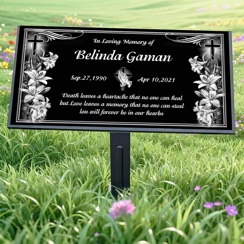 Tombstone Headstone Personalized Grave Decorations for Cemetery Garden - Memorial Stones Plaques for Graves Markers