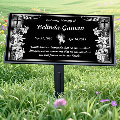 Tombstone Headstone Personalized Grave Decorations for Cemetery Garden - Memorial Stones Plaques for Graves Markers