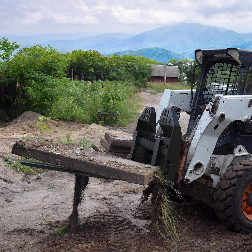 4000lbs Skid Steer Pallet Fork Attachment, 45" Pallet Fork Frame with 48" Pallet Forks Blades fit for Kubota Bobcat