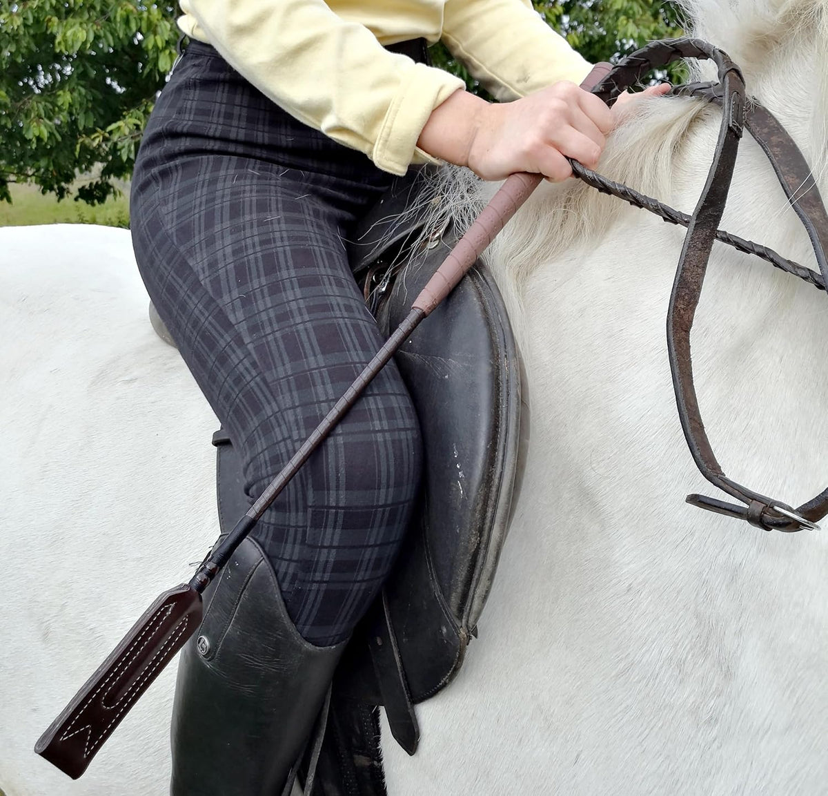Leather Riding Crop for Horse Riding Show-Jumping Race Whip Equestrian