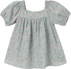 Baby Girls' 2-piece Puffed Sleeve Dress & Diaper Cover Set
