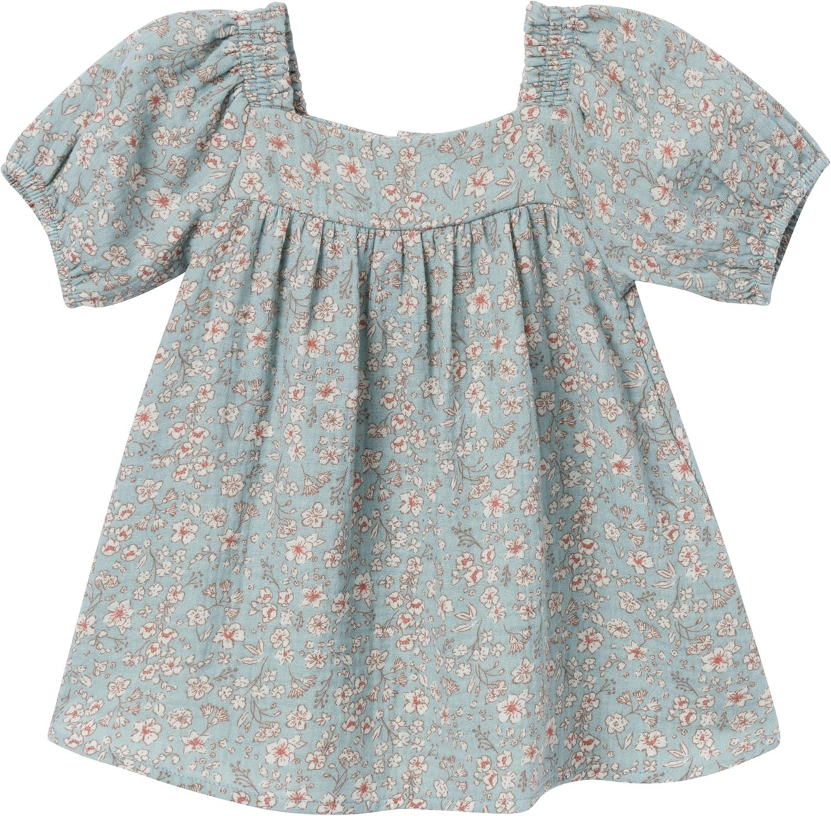 Baby Girls' 2-piece Puffed Sleeve Dress & Diaper Cover Set