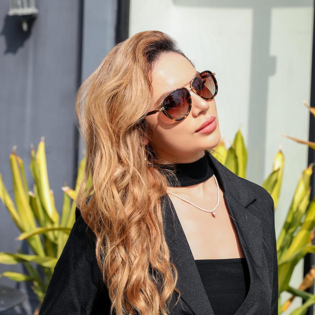 Retro Polarized Aviator Sunglasses for Women Men Vintage Square Sunglass With Classic Style B0259