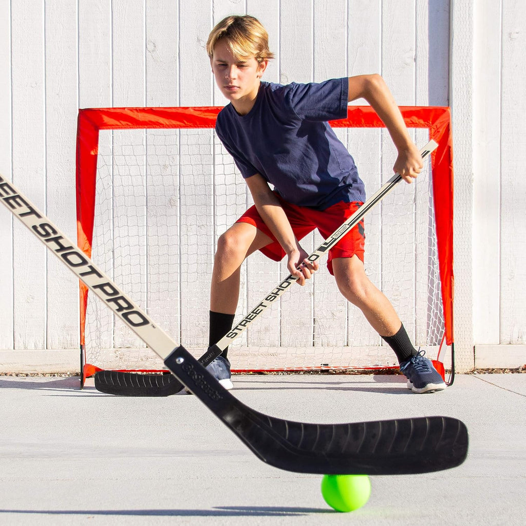 Street Hockey - Choose Between Goal Set with Sticks, Balls (6 Pack) or Sticks (2 Pack)