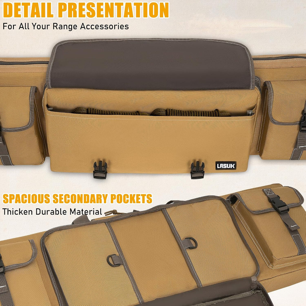 28/32/36/42/46/48/51/55" Double Rifle Case Soft Gun Bag Tactical Backpack | Portable Long Rifle Bag for Outdoor