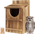Durable Carbonized Cedar Owl House,Bird Box for Wildlife Lovers