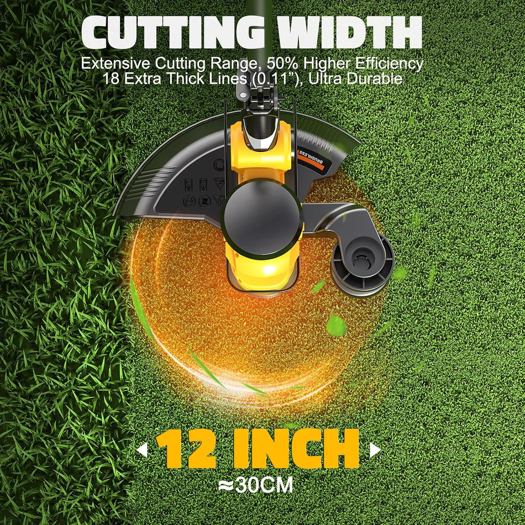 Cordless String Trimmer Compatible with Dewalt 20V (Tool Only), MtiolHig 3 IN 1 Weed Eater with Brushless Motor &