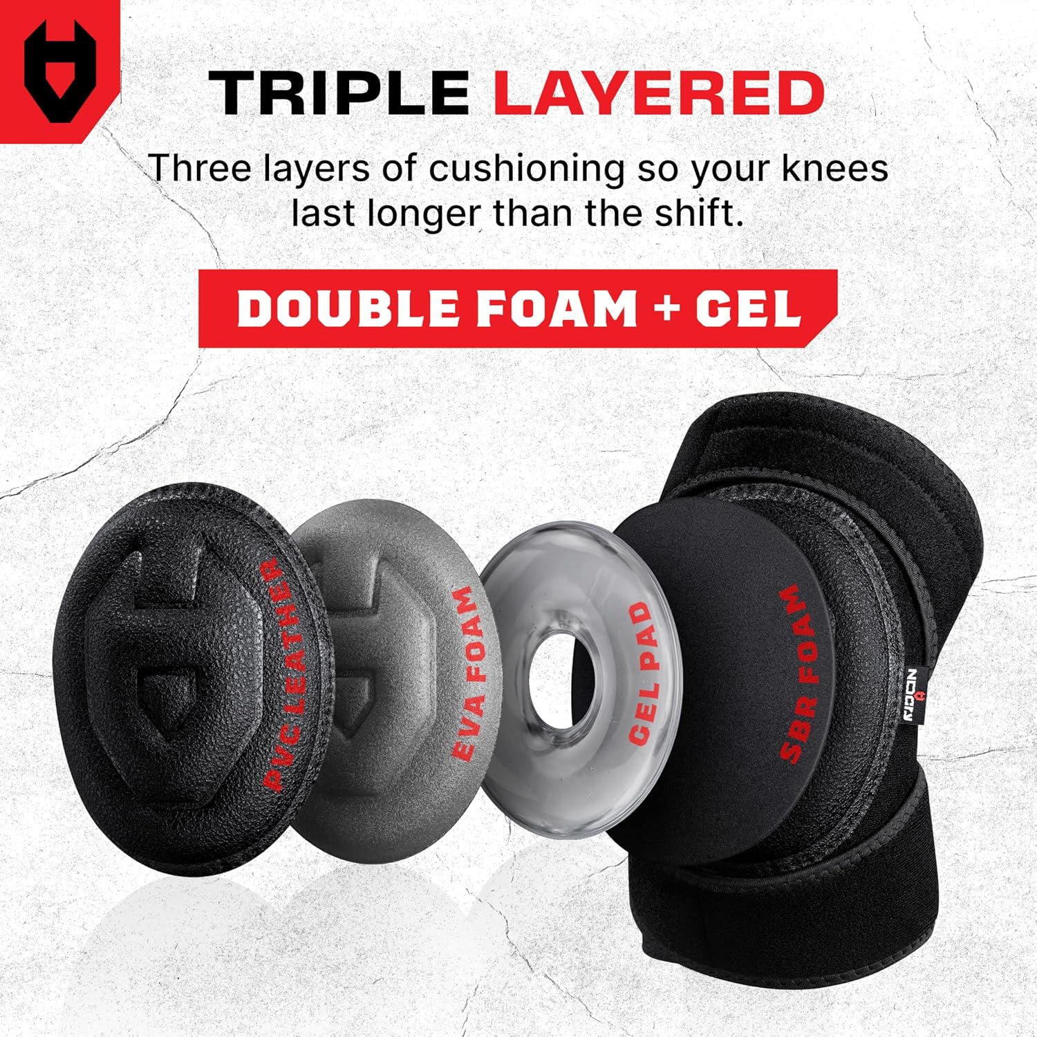 Gel Knee Pads for Men and Women with Soft Foam Cushion — Waterproof Anti-Slip Cap and Easy to Use, Adjustable