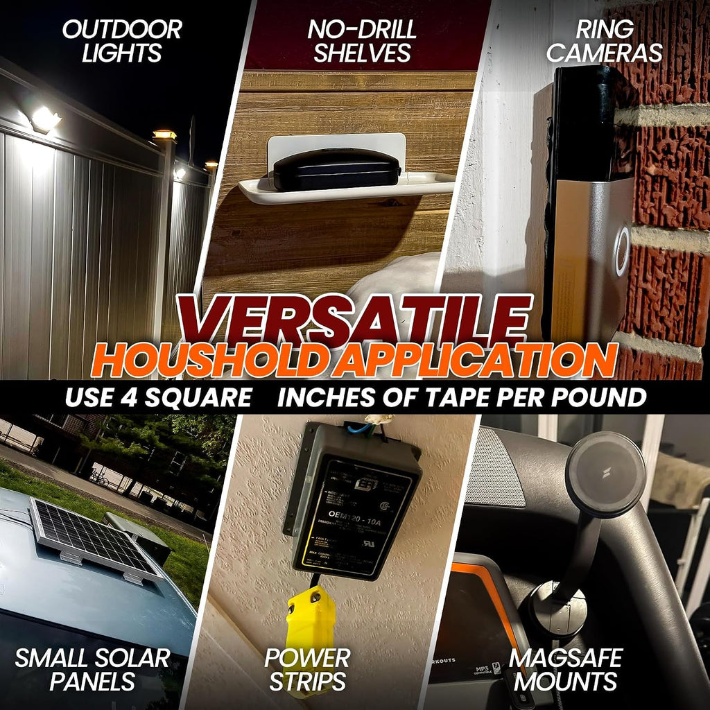 VHB (4"x8") Double Sided Adhesive Sheet Tape, Heavy-Duty Mounting Tape for Car Dashboard Electronics and Household
