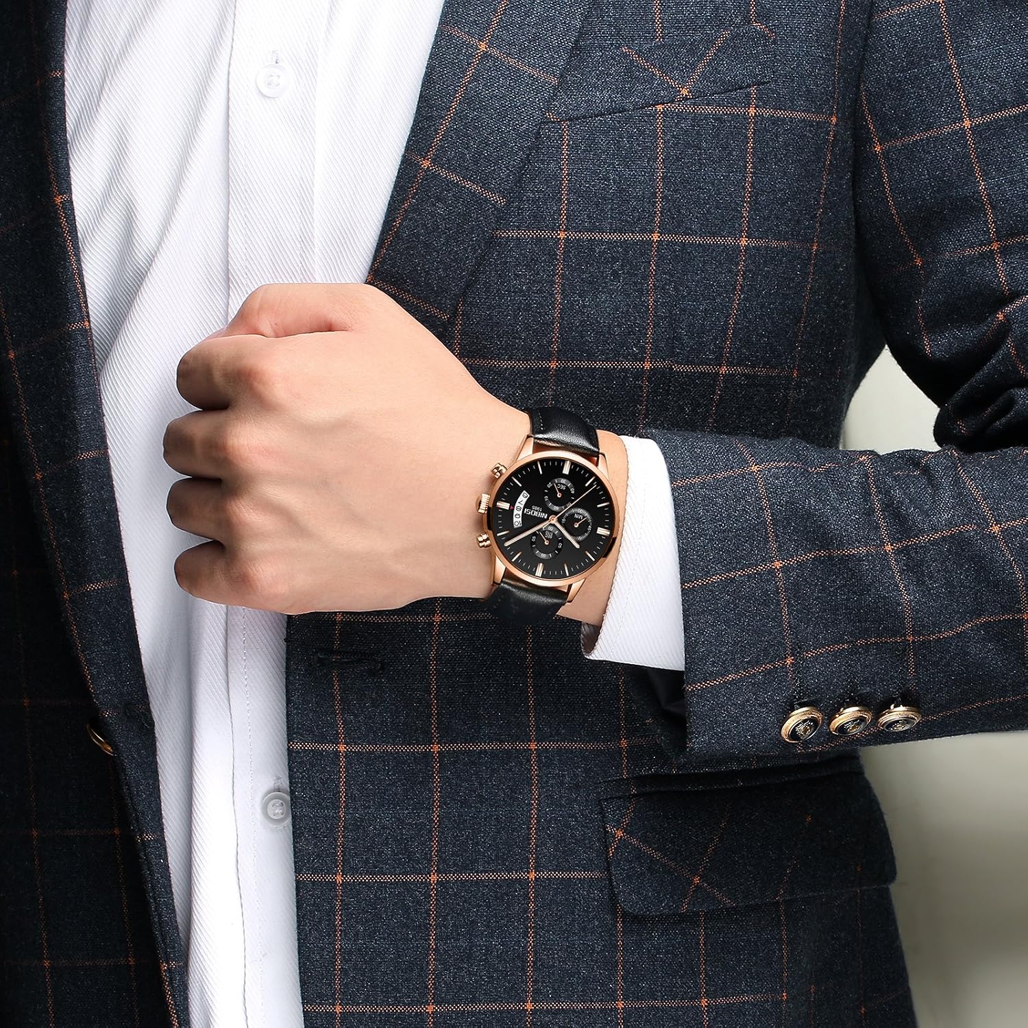 Men's Watch Analog Chronograph for Business, Sports & Daily Use | Quartz Watch Waterproof, Luminous, Date Fashionable