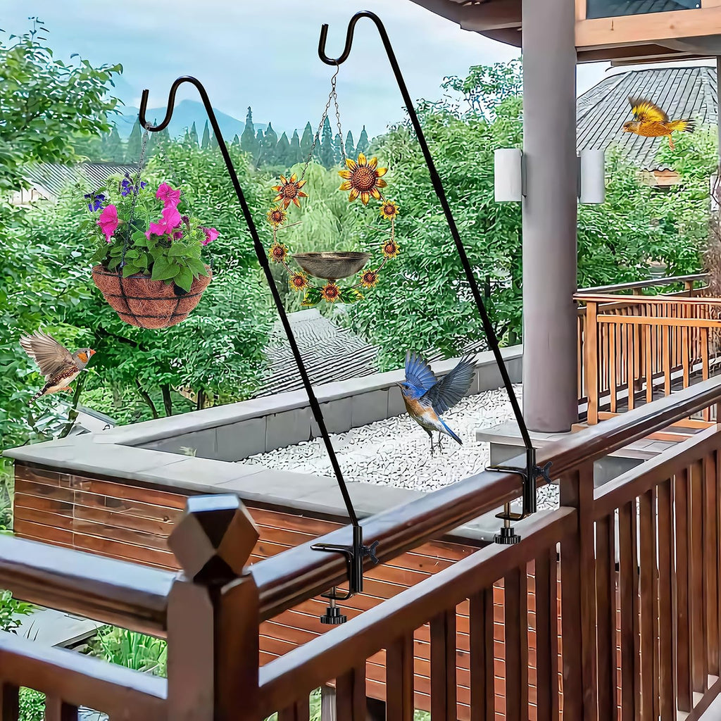 2 Pack Heavy Duty Deck Hook with 2 Inch Non Slip Clamp, 25 or 36 Inch Extended Reach Deck Hook, Adjustable Rail Pole