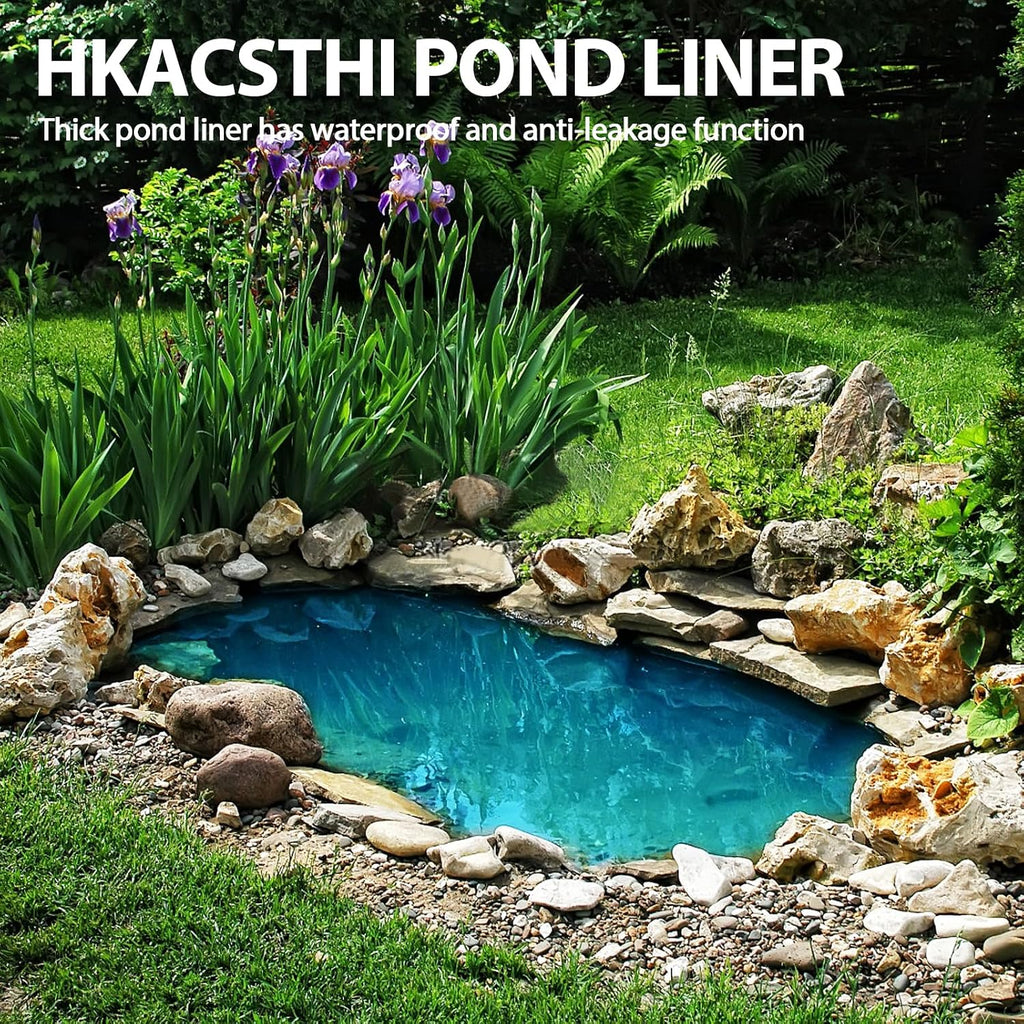 Pond Liner 20 Mil HDPE Pond Liners for Outdoor Ponds Preformed Pond Liner for Koi Fish Duck Pond (4 x 7 Feet)