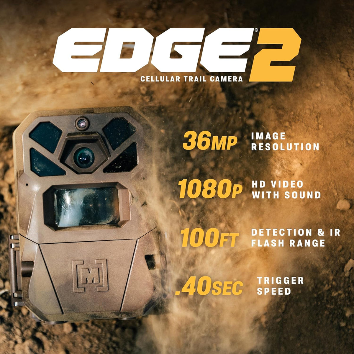 Edge 2 Cellular Trail Camera | Scout from Anywhere, HD photos via Mobile app, 1080p video, multi-carrier, low-glow