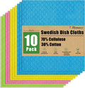 Swedish Dishcloths for Kitchen, 10 Pack, Assorted