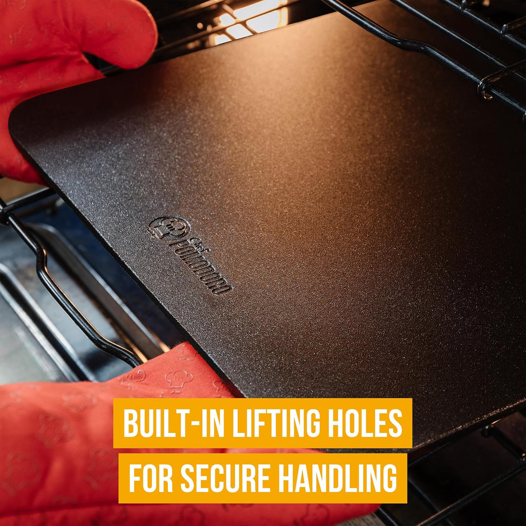 Pizza Steel for Oven 16"x16", 1/4" Thick, With Lifting Holes