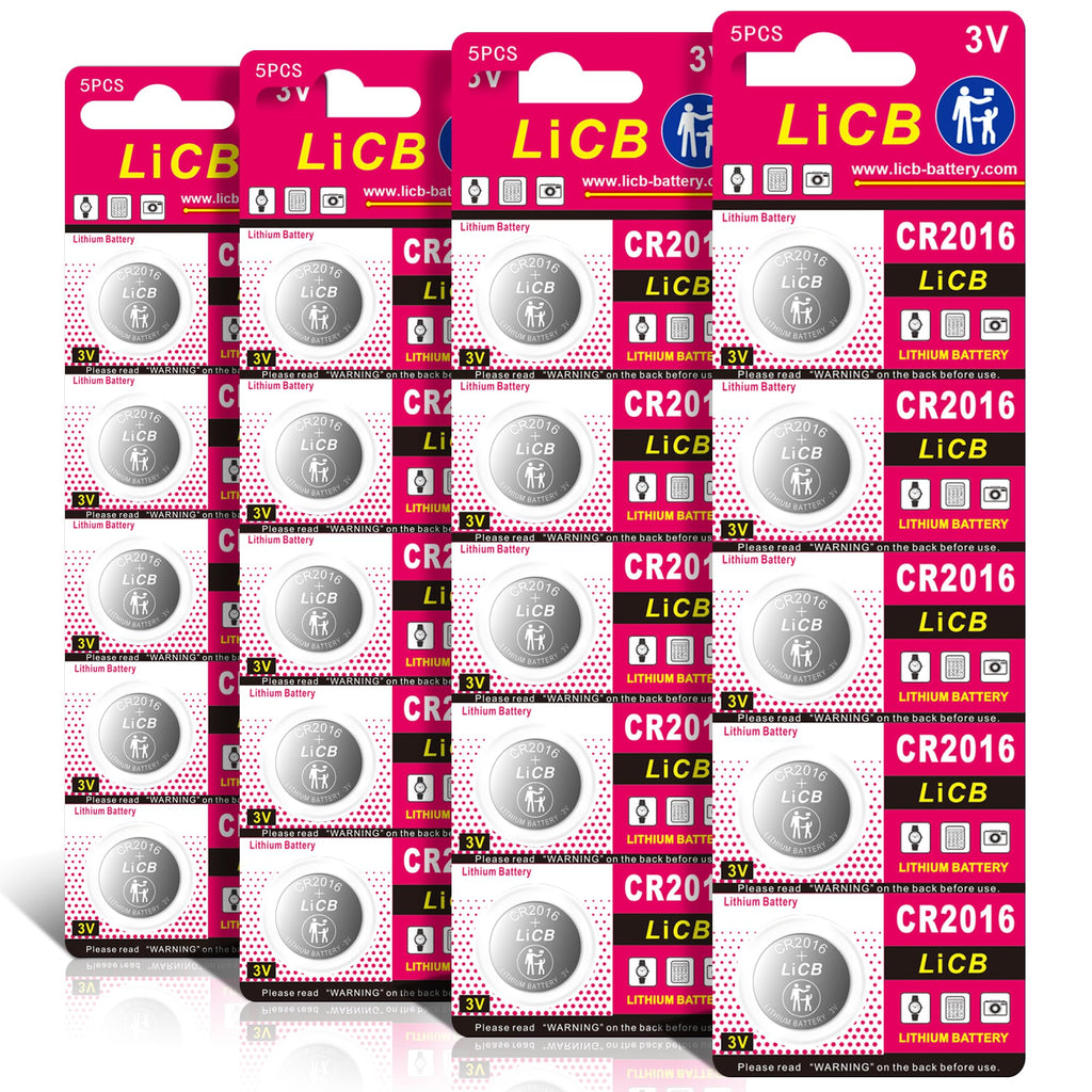 CR 2016 Battery,CR2016 Lithium Batteries,3 Volt Coin & Button Cell (20 Pack)