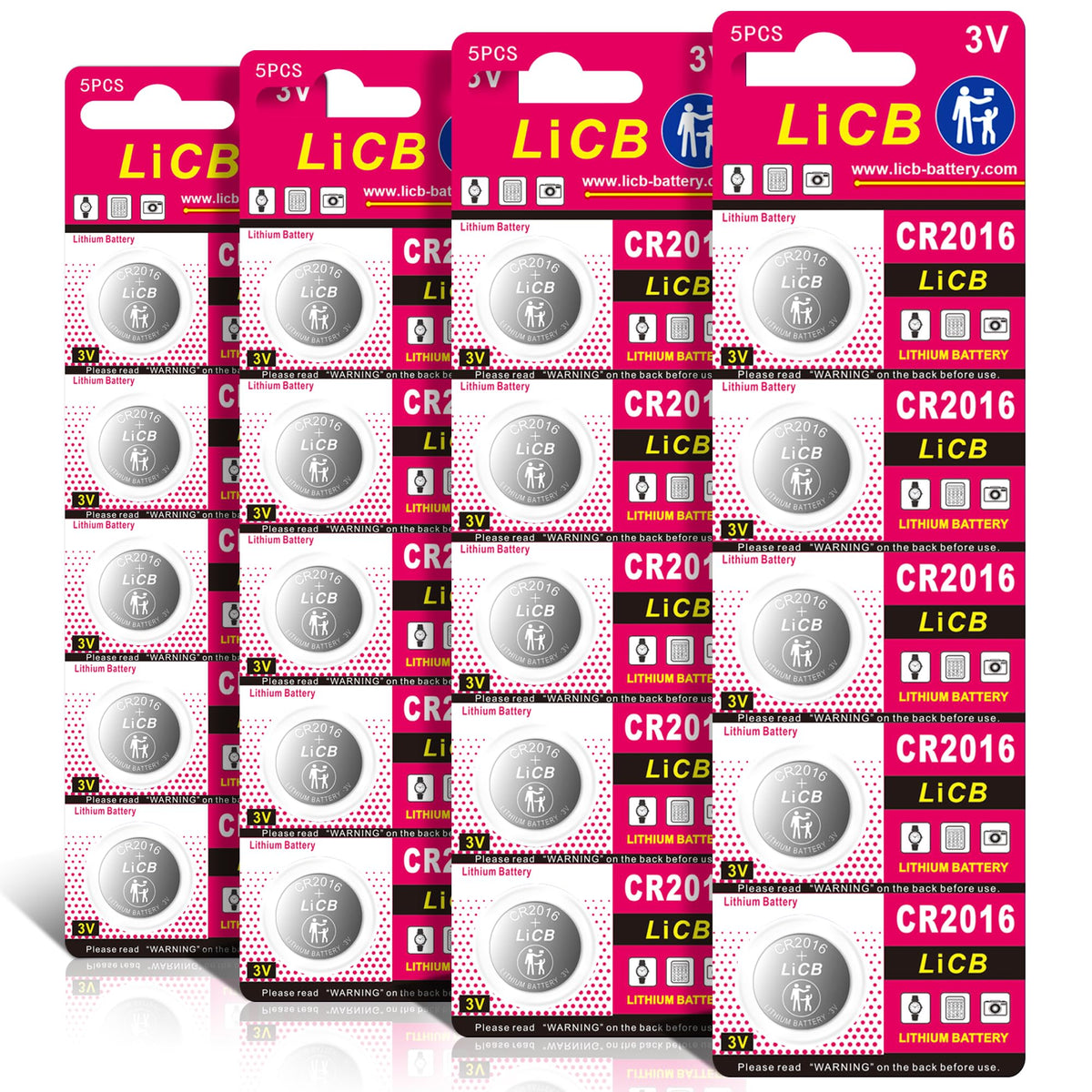 CR 2016 Battery,CR2016 Lithium Batteries,3 Volt Coin & Button Cell (20 Pack)