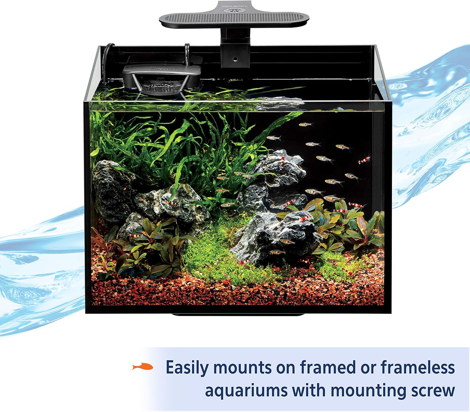 Clip-On LED Fish Tank Light for Planted Aquariums, Up to 20 Gal | Clip on aquarium light with 3-way soft-touch