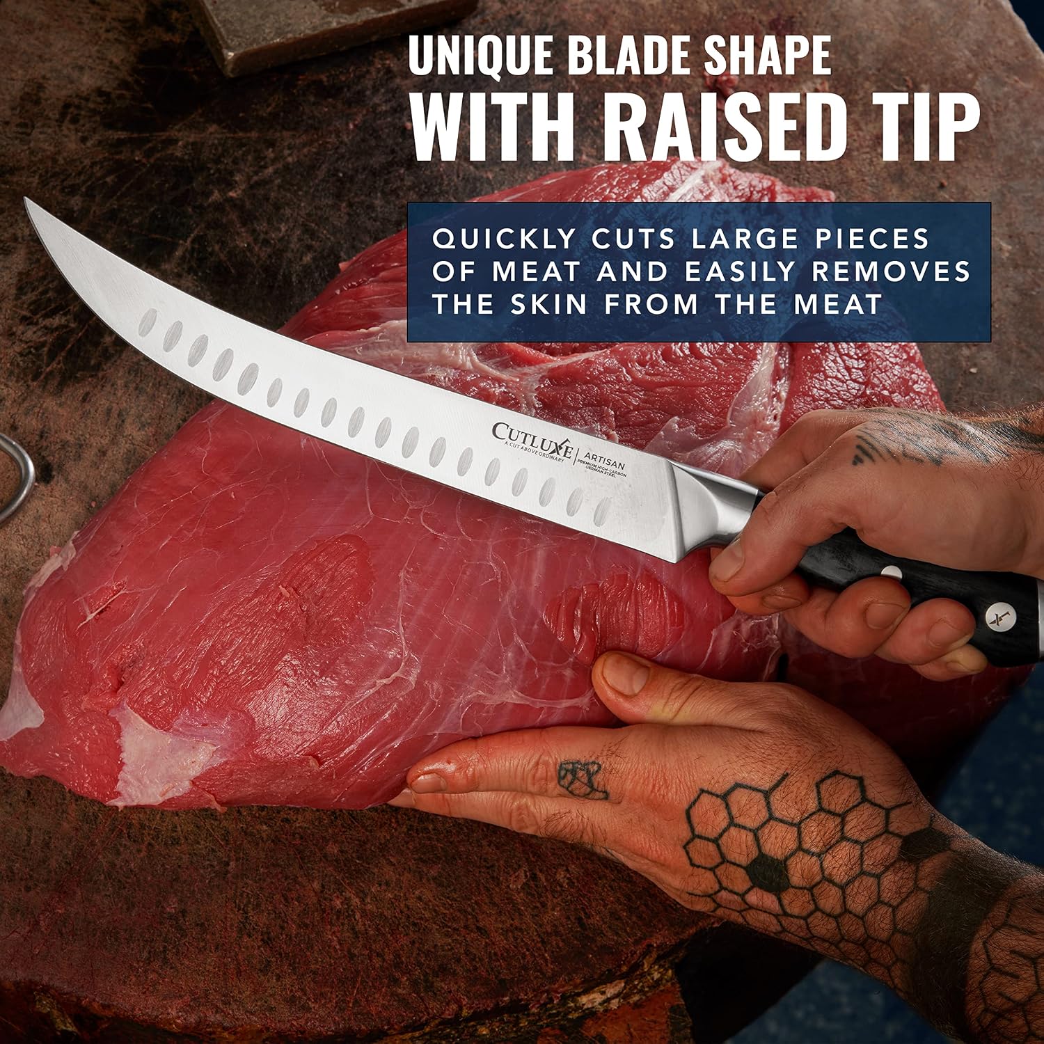 Butcher Knife, 10" Cimeter Breaking Knife for BBQ & Brisket