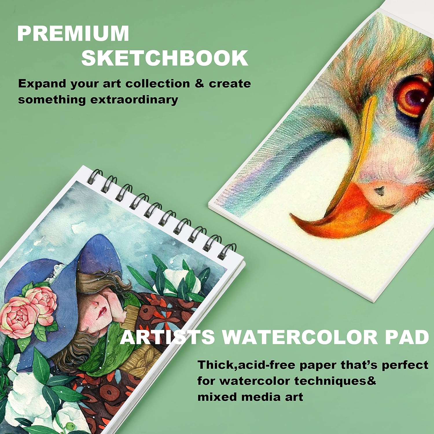 76 Drawing Sketching Kit Set - Pro Art Supplies with Sketchbook & Watercolor Paper - Include